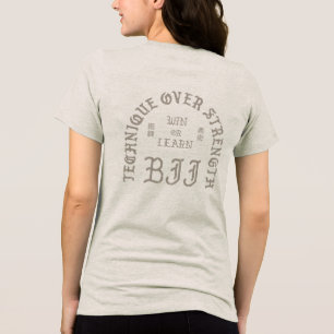 Technik über Vorder- und Rückseite (hellbraun) Tri-Blend Shirt