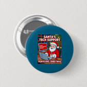 Technik-Weihnachtsmann-Support-T-Shirt neu starten Button (Vorne & Hinten)