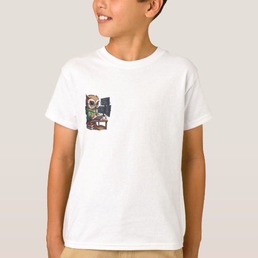 Technik-Zauberer Coding Owl Kinder T-Shirt (Vorderseite)