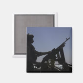 Techniker bemannt ein Maschinengewehr M240 im Irak Magnet (Vorderseite/Rückseite)