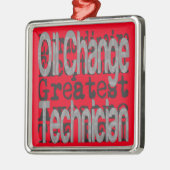 Techniker für Ölwechsel Silbernes Ornament (Links)