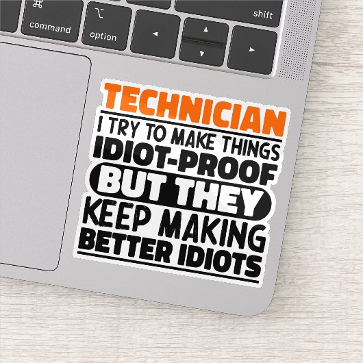 Techniker Ich versuche, Dinge Cool zu machen Lusti Aufkleber (Detail)