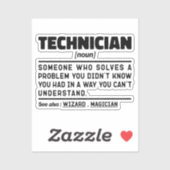 Techniker Noun Definition Laboratory Cool Worker Aufkleber (Blatt)