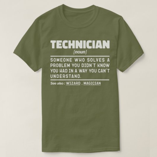 Techniker Noun Definition Laboratory Cool Worker T-Shirt (Design vorne)