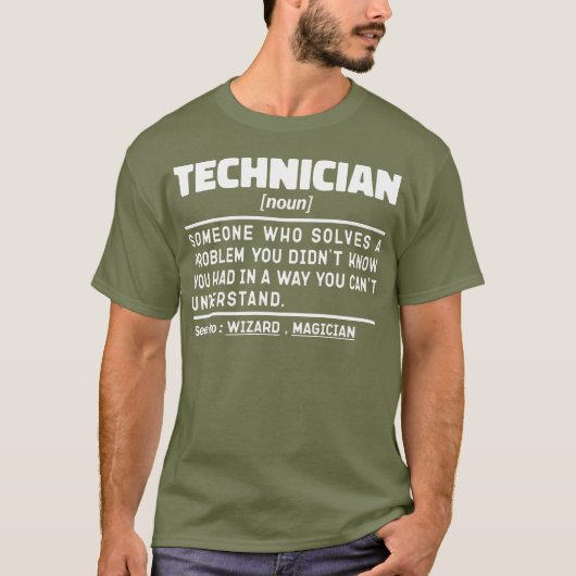Techniker Noun Definition Laboratory Cool Worker T-Shirt (Vorderseite)