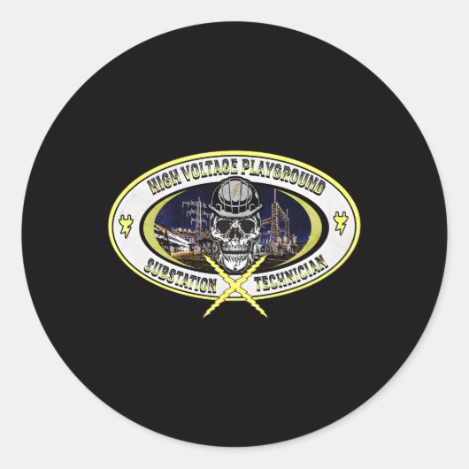 Techniker Runder Aufkleber (Vorderseite)