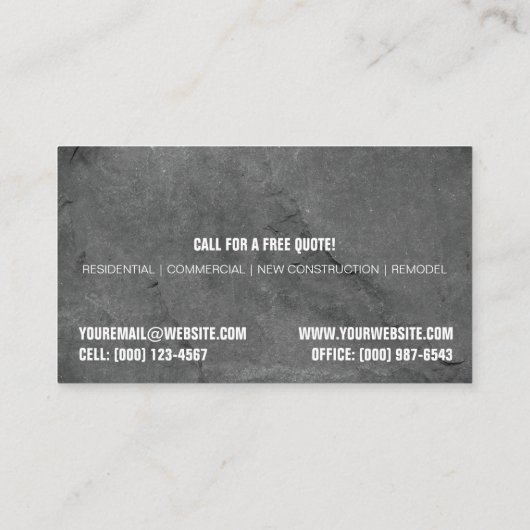 Techniker-Visitenkarte Visitenkarte (Rückseite)