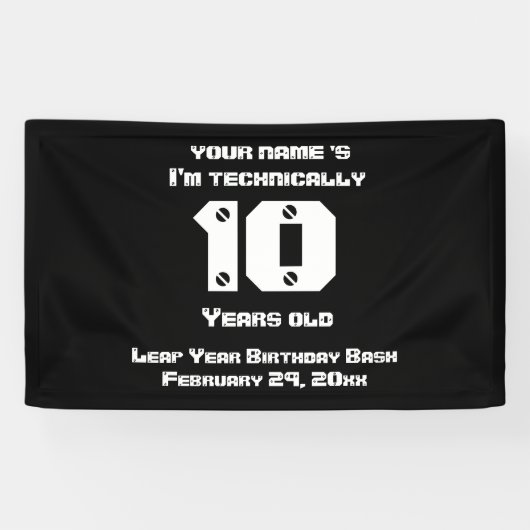 Technisch bin ich... Jahre alt Leap Year Birthday  Banner (Horizontal)