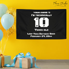 Technisch bin ich... Jahre alt Leap Year Birthday  Banner