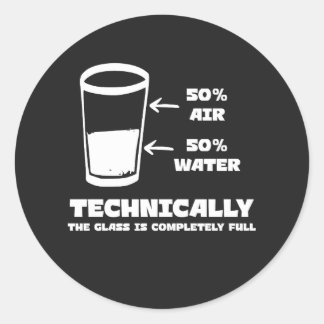Technisch gesehen ist das Glas völlig glänzend Runder Aufkleber