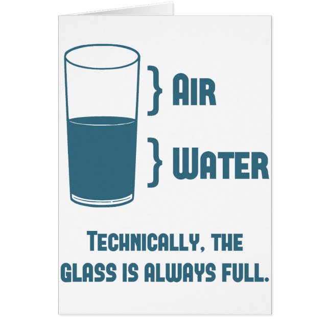 Technisch ist das Glas immer voll (Vorne)