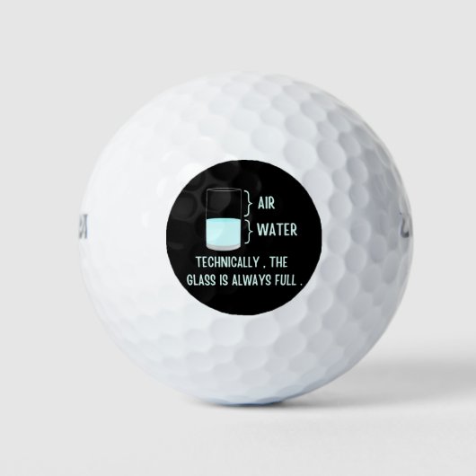 Technisch ist das Glas immer voll Golfball (Vorderseite)