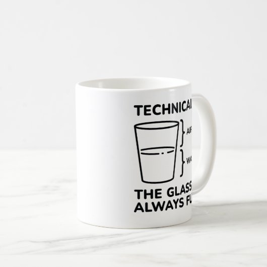 Technisch ist das Glas immer voll Kaffeetasse (VorderseiteRechts)