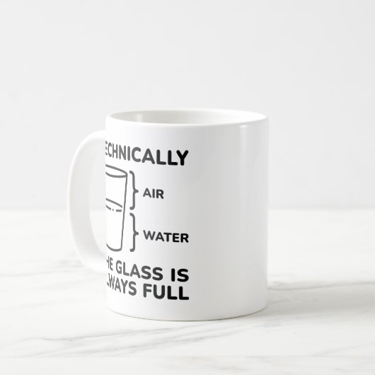 Technisch ist das Glas immer voll Kaffeetasse (Vorderseite Links)
