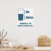 Technisch ist das Glas immer voll Poster (Küche)
