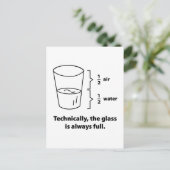 Technisch ist das Glas immer voll Postkarte (Stehend Vorderseite)