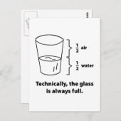 Technisch ist das Glas immer voll Postkarte (Vorne/Hinten)