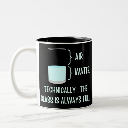 Technisch ist das Glas immer voll Zweifarbige Tasse (Links)
