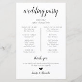 Technisch minimalistisch machen wir Hochzeitsprogr (Rückseite)