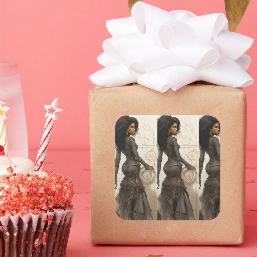 Technisch schwer quadratischer aufkleber (Party)