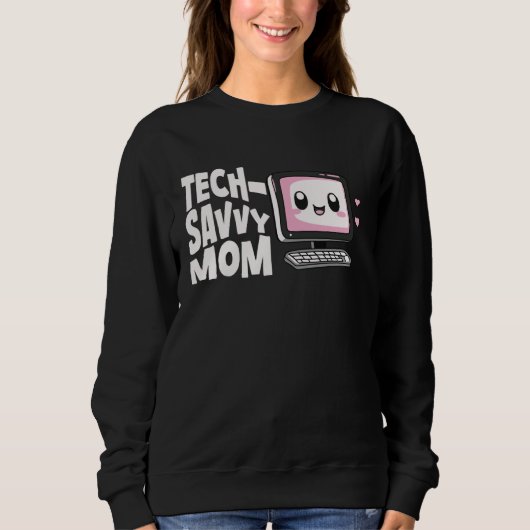 Technisch versierte Mutter Computertechnologie Fra Sweatshirt (Vorderseite)