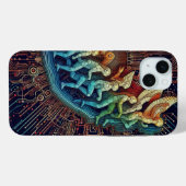 Technische Evolution: Futuristische Schwarz-Weiß-K Case-Mate iPhone Hülle (Rückseite (Horizontal))