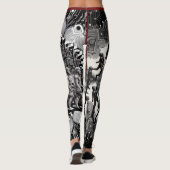 Technische Evolution: Futuristische Schwarz-Weiß-K Leggings (Rückseite)