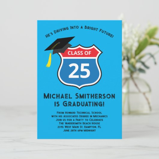 Technische Graduierung Einladung (Stehend Vorderseite)