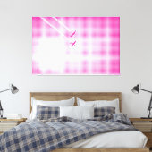 Technische Magenta Halftone-Effekt-Flugzeug in Sky Leinwanddruck (Insitu (Schlafzimmer))