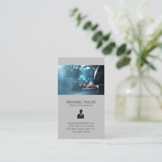 Technische Netzwerkdatenanalyse am Computer Visitenkarte (Stehend Vorderseite)