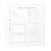 Technische Präferenzkarten Notizblock (Vorderseite)