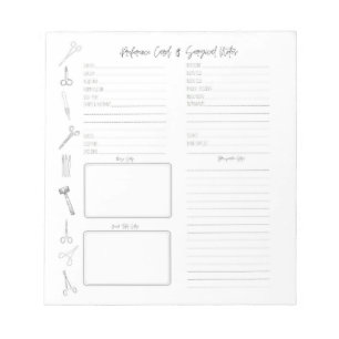 Technische Präferenzkarten Notizblock