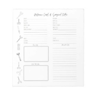 Technische Präferenzkarten Notizblock