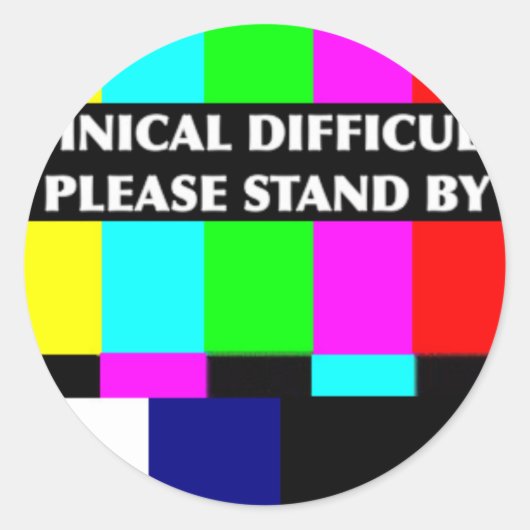 Technische Schwierigkeiten Runder Aufkleber (Vorderseite)