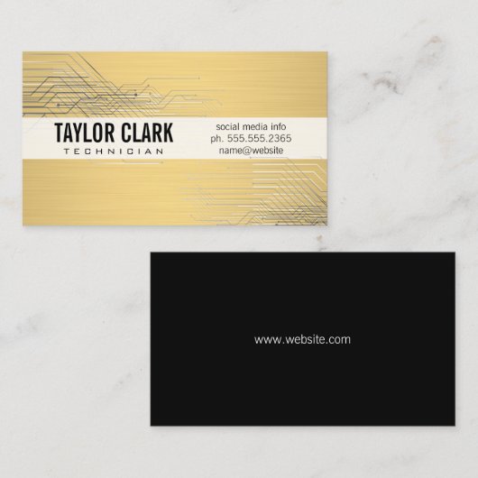 Technische Variation der Leiterplatine Visitenkarte (Vorne/Hinten)