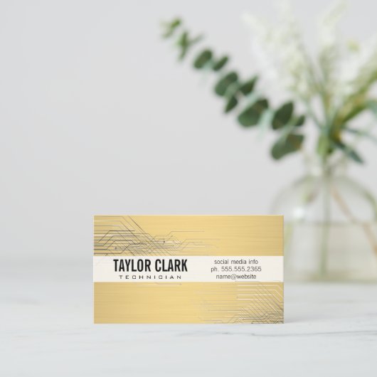 Technische Variation der Leiterplatine Visitenkarte (Stehend Vorderseite)