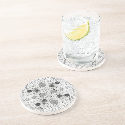 Technische Zeichn-Pläne Weißes Design Getränkeuntersetzer (Seite)