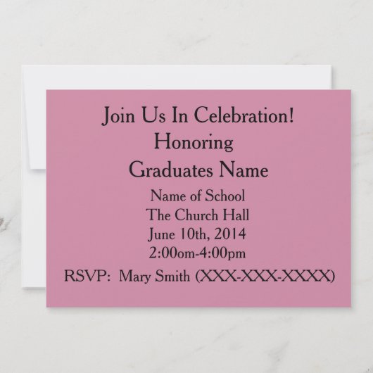 Technischer Abschluss rosa und blau Einladung (Rückseite)