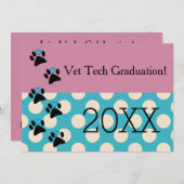 Technischer Abschluss rosa und blau Einladung (Vorne/Hinten)