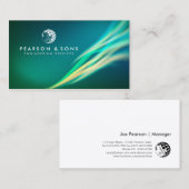 Technischer Abstrakter, grüner Lichtstrom Visitenkarte (Vorne/Hinten)