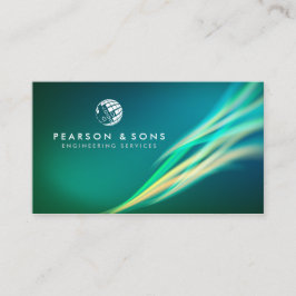 Technischer Abstrakter, grüner Lichtstrom Visitenkarte