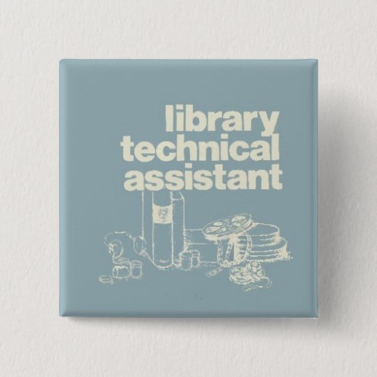 technischer Assistent der Bibliothek Button (Vorderseite)