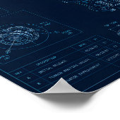 Technischer Bauplan einer Robot-Hand Poster (Ecke)