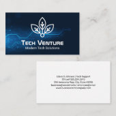 Technischer Blue Hintergrund | Techie-Logo Visitenkarte (Vorne/Hinten)