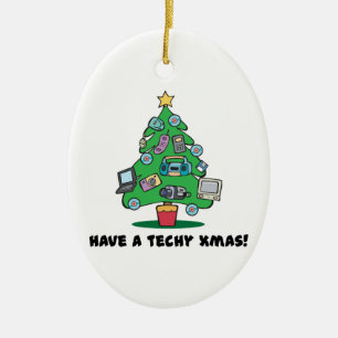 technischer Elektronik-Weihnachtsbaum Keramikornament