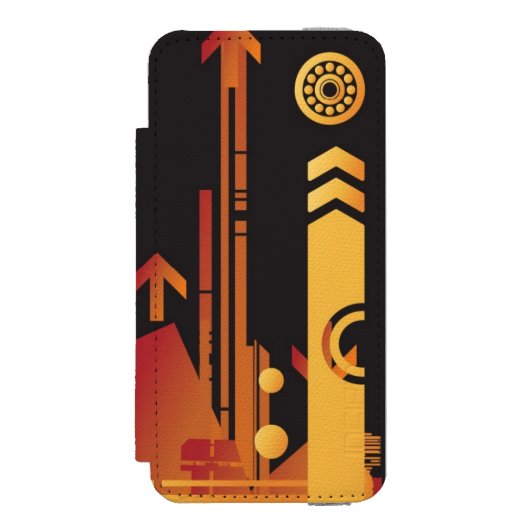 Technischer Halbtonhintergrund 2 Incipio iPhone Geldbeutel-Hülle (Folio Vorderseite)