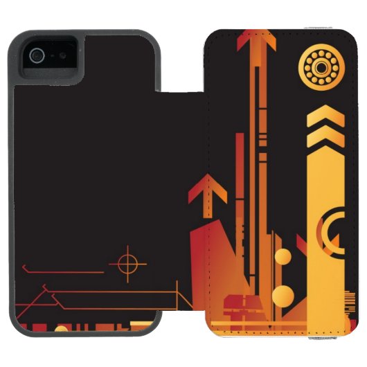 Technischer Halbtonhintergrund 2 Incipio iPhone Geldbeutel-Hülle (Folio Geöffnet)