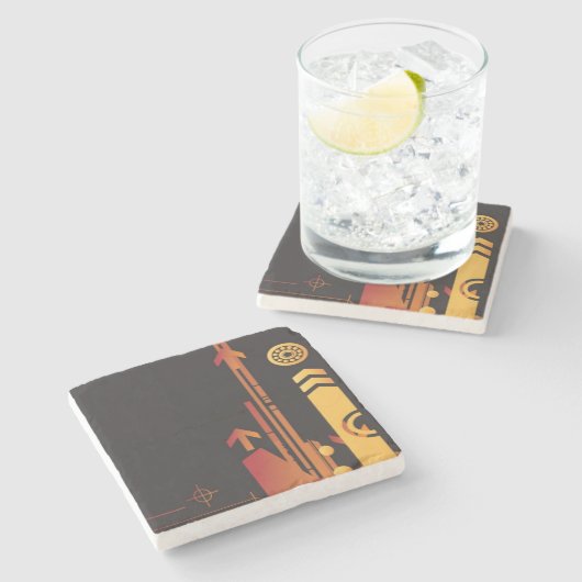 Technischer Halbtonhintergrund 2 Steinuntersetzer (Seitenansicht)