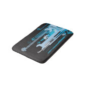 Technischer Halbtonhintergrund 3 Badematte (Schrägansicht)