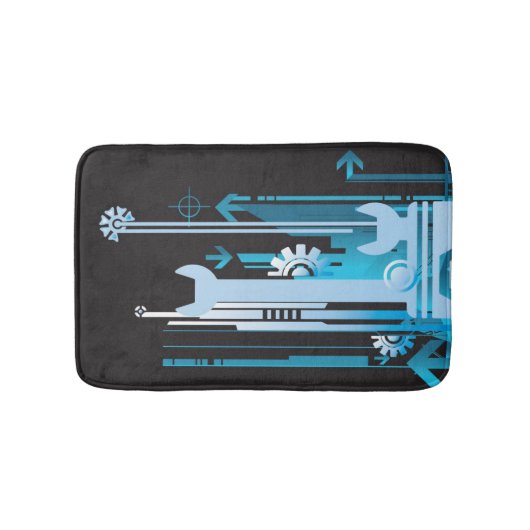 Technischer Halbtonhintergrund 3 Badematte (Vorderseite)